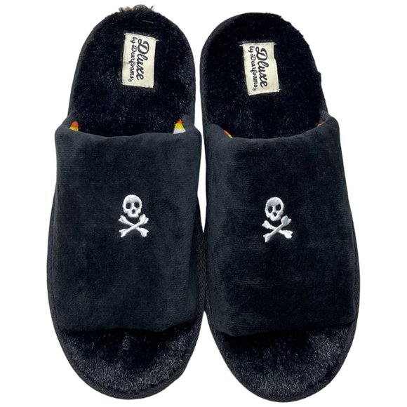 dearfoams Shoes - DLUXE by DEARFOAMS “SKULL” Slippers NEW S (5-6), M (7-8), XL (11-12)